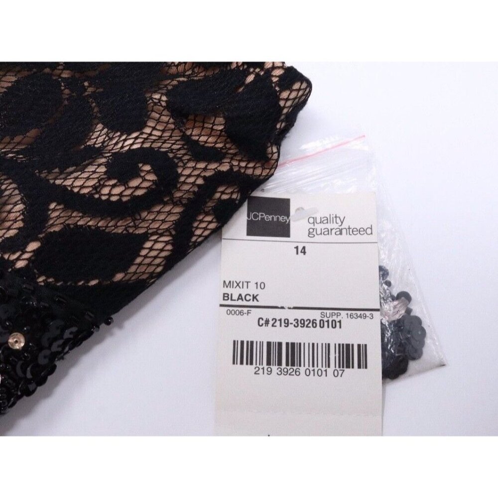 MixIt Dress Women 14 Black Lace Overlay Cocktail Bead Sequin Halter VTG New Tags - Picture 11 of 11
